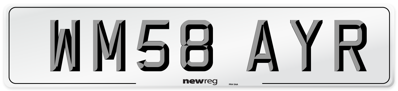 WM58 AYR Number Plate from New Reg